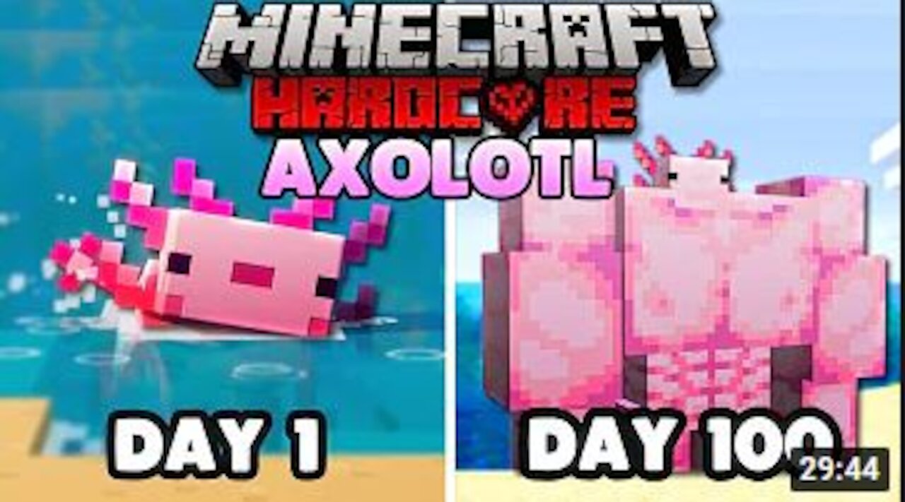 I Survived 100 days As An AXOLOTL in 1.17 Hardcore Minecraft!!! - with my firend