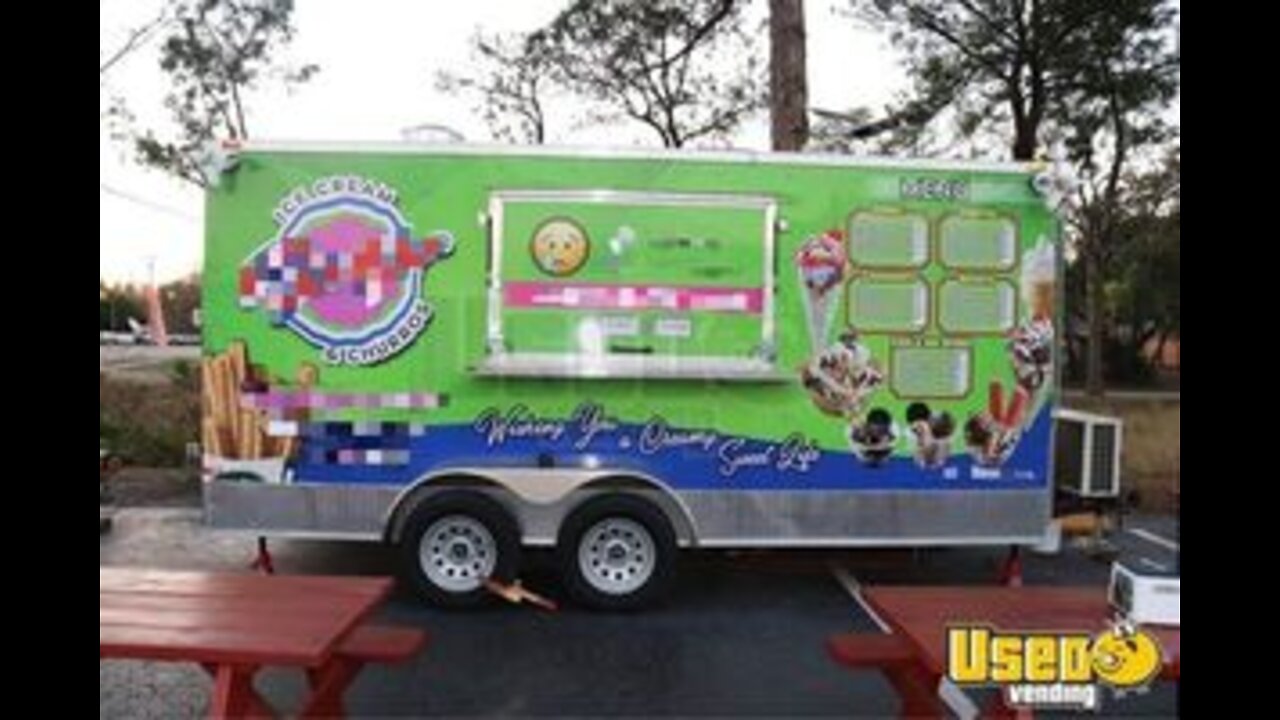 Used 7' x 16' Ice Cream & Churros Trailer with Pro-Fire Suppression System for Sale in Florida