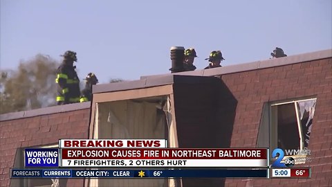 Explosion at Northeast Baltimore apartment complex sends 7 firefighters, 2 civilians to hospitals