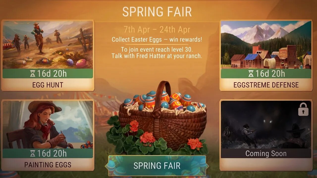 WESTLAND SURVIVAL/EASTER FAIR/EGGSTREME DEFENSE/JACKALOPE HUNT HARD /EGG HUNT/WHEEL OF FORTUNE