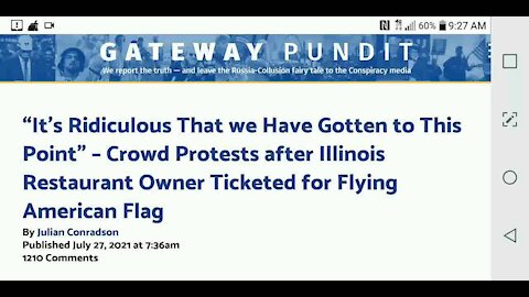 Prairie Grove Restaurant Fined For Displaying Flag...