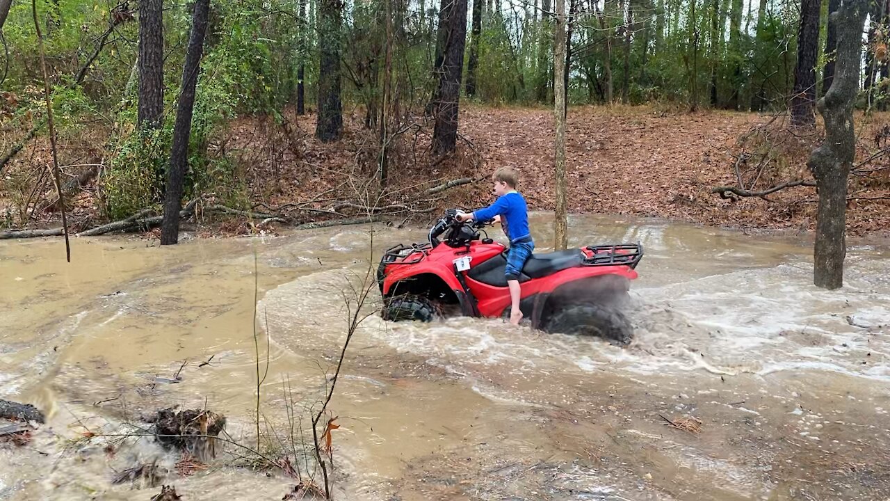 Riding through the puddles