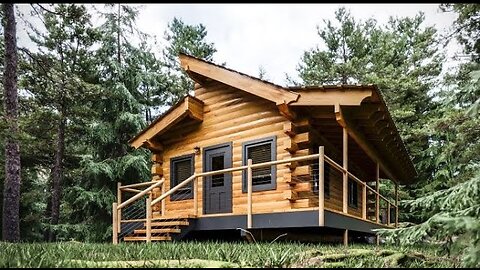 Log Cabin Building TIMELAPSE Built by ONE MAN (and Grandson)