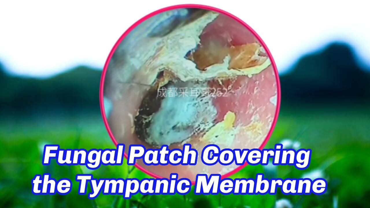 Fungal Patch Covering the Tympanic Membrane