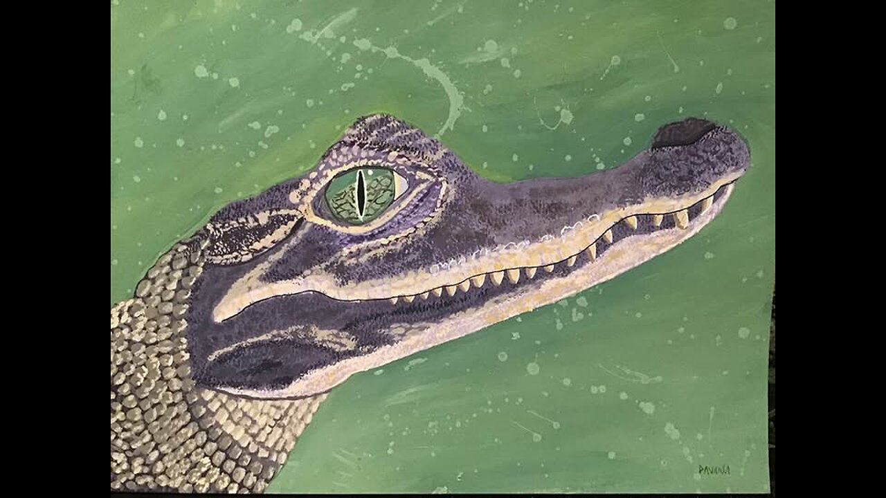 Reptile Series Painting {Alligator}