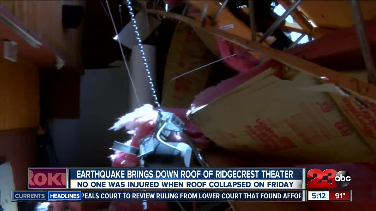 Ridgecrest earthquake brings down roof of theater