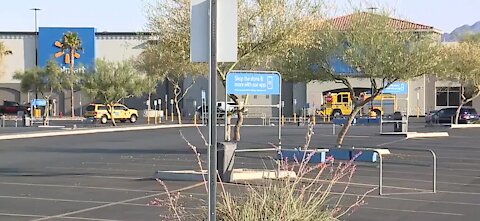 Clark County firefighters respond to fire at Walmart on Boulder Highway