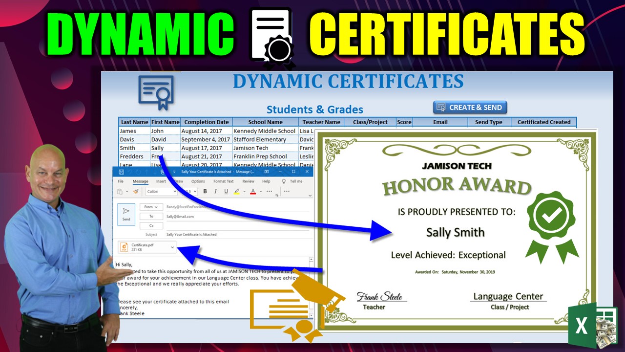 How To Create, Email & Print Dynamic Certificates From Any Excel Table