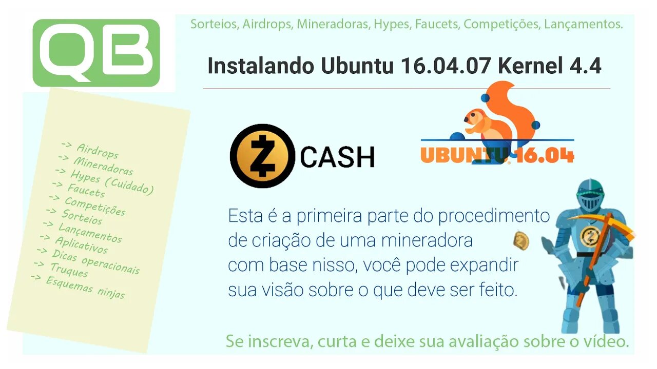 Ubuntu - Criando uma Mineradora com Ubuntu 16.04 - Instalando o Linux