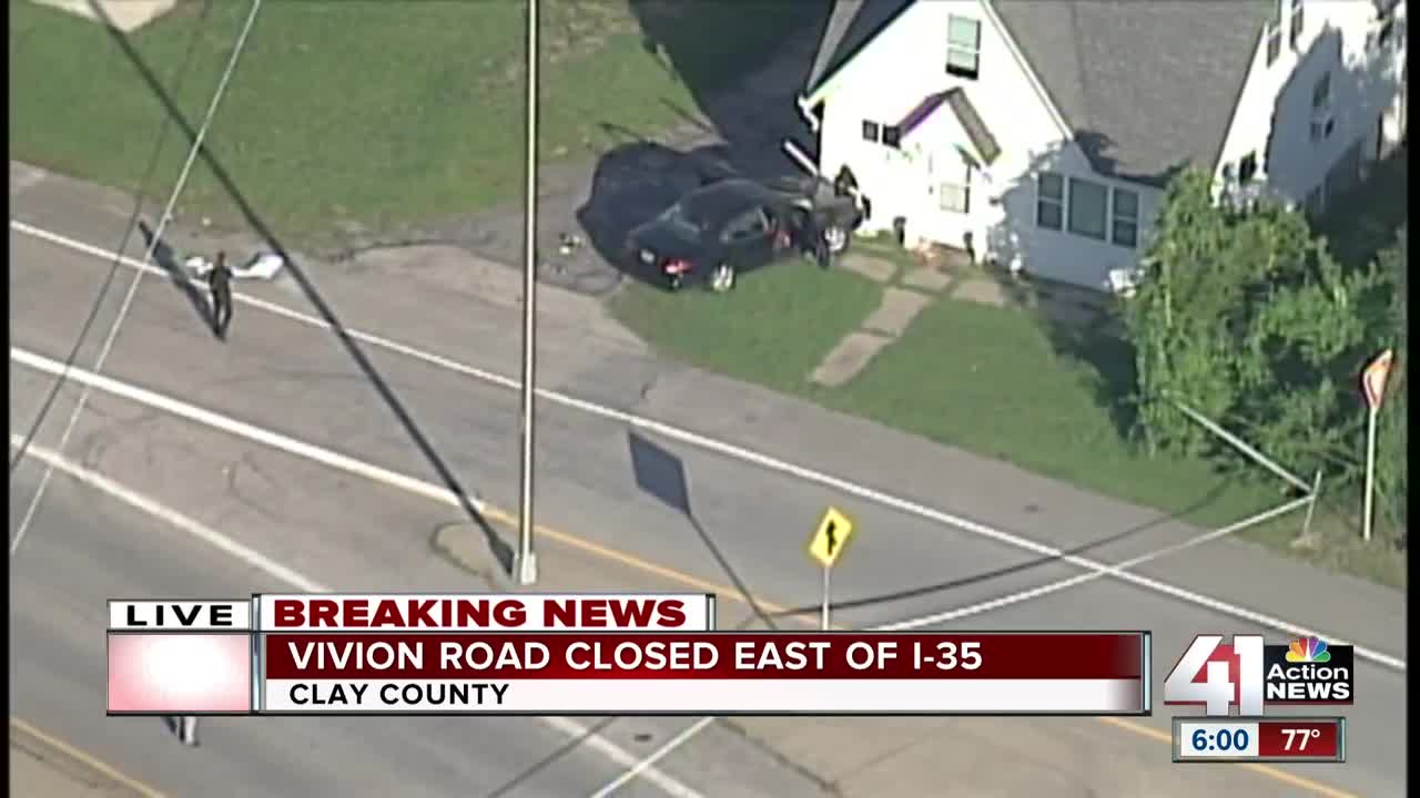 Man injured, vehicle crashes into house at Clay County OIS