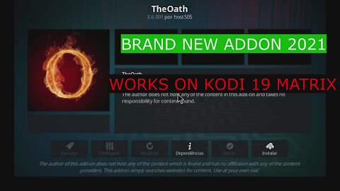 BEAND NEW KODI ADDON 2021 WORKS ON KODI 19 MATRIX EXODUS ALTERNATIVE