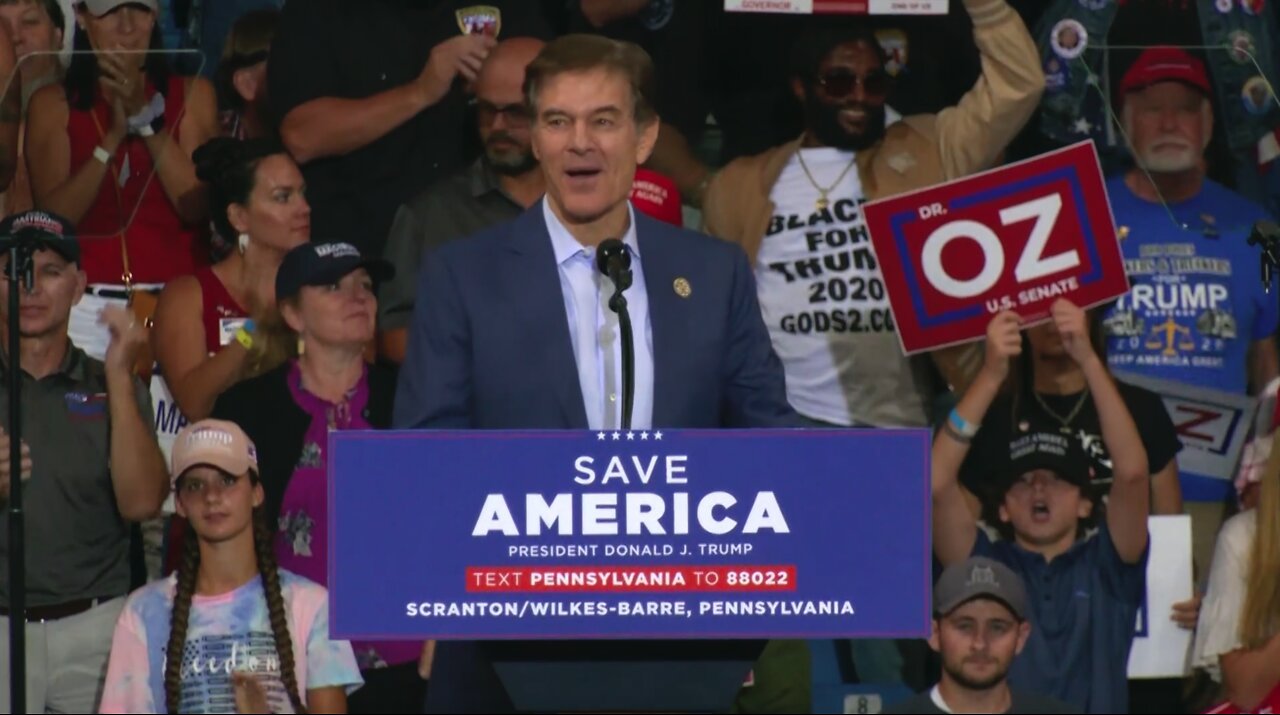 Dr. Mehmet Oz Remarks at Save America Rally in Scranton/Wilkes-Barre, PA - 9/3/2022