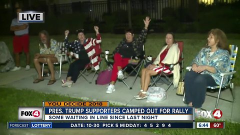 Trump supporters arrive early for Fort Myers rally - 6:45am live report