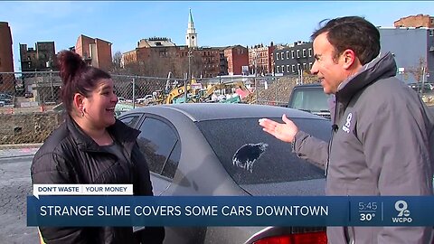 What is that sticky slime covering cars downtown?