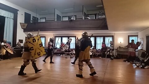 Sword and Shield - Lefty on Righty -Vassilis vs Jan - Nutley NJ SCA practice 7/19/23