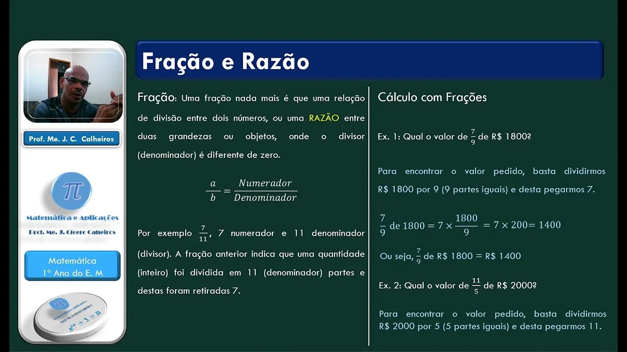 043539500 Video Aula I Fração ou Razão e Aplicaçoes