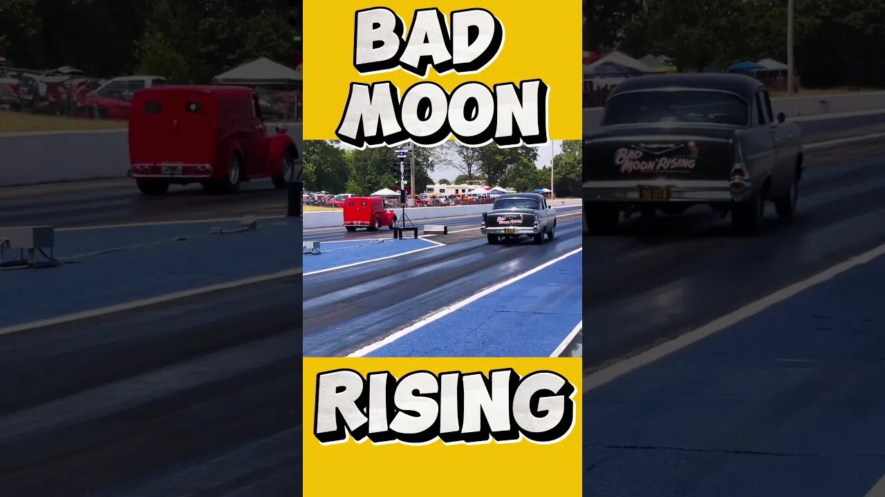 Bad Moon Rising 1955 Chevy Drag Racing! #shorts