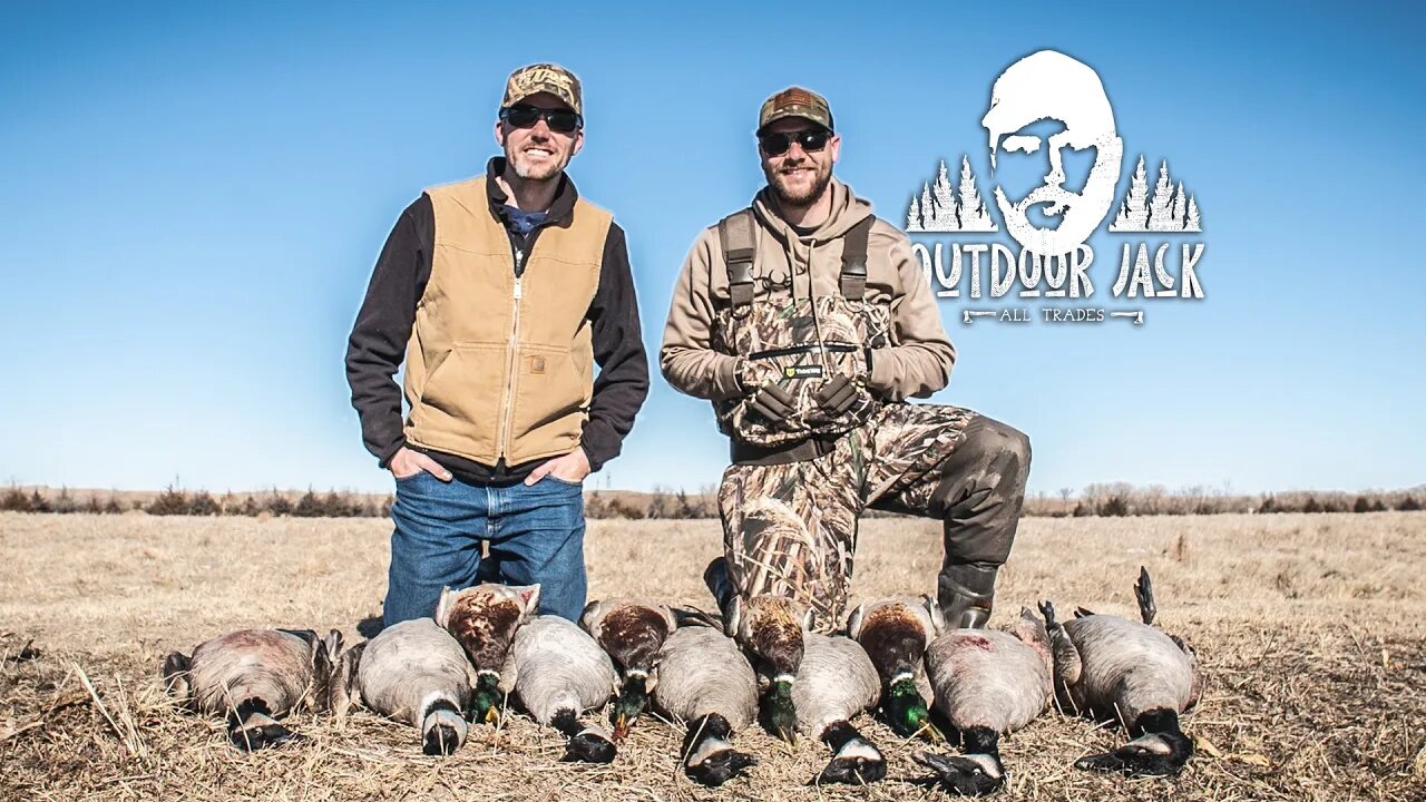 Prairie Pond Duck and Goose Hunt - Mallard Almost Landed on Us | Outdoor Jack