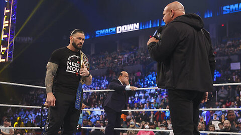 Goldberg comes to SD en route to challenging Reigns for the Title at WWE Elimination Chamber @WWE