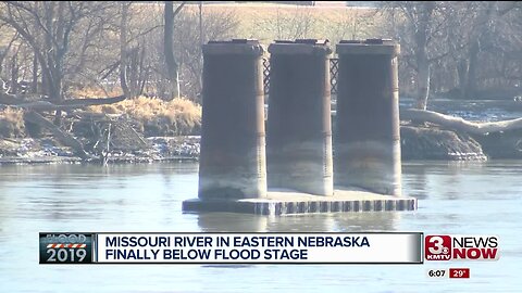 Missouri River in eastern Nebraska finally below flood stage