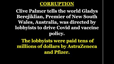 Australian Premier Covid Corruption Exposed