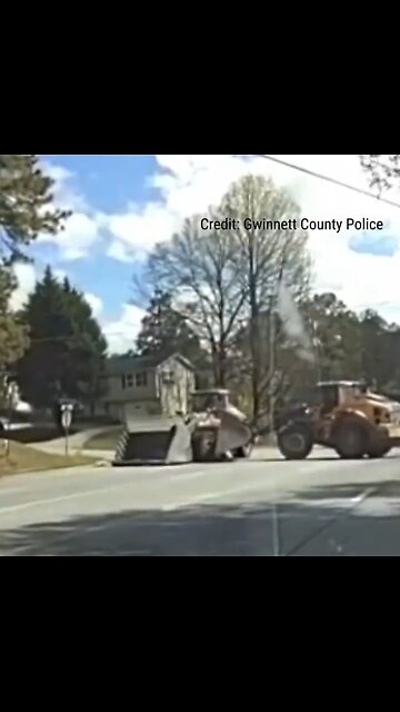 Police Chase Chase Ends With 75K Pound Front Loader Battle