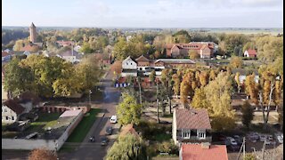 Pravdinsk, view of the surrounding area from the bell tower of the Friedland Church