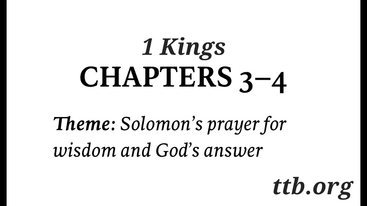 1 Kings Chapter 3-4 (Bible Study)