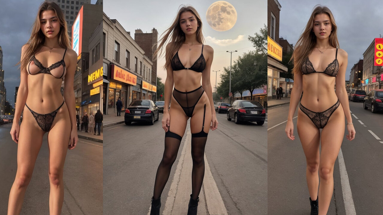 Hot Girls in the street - AI lookbook girl