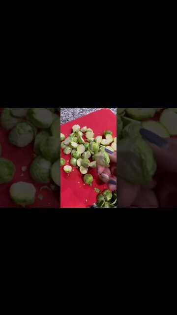 Loaded air fryer brussel sprouts #keto #lowcarb #airfryer #vegetables #Shorts