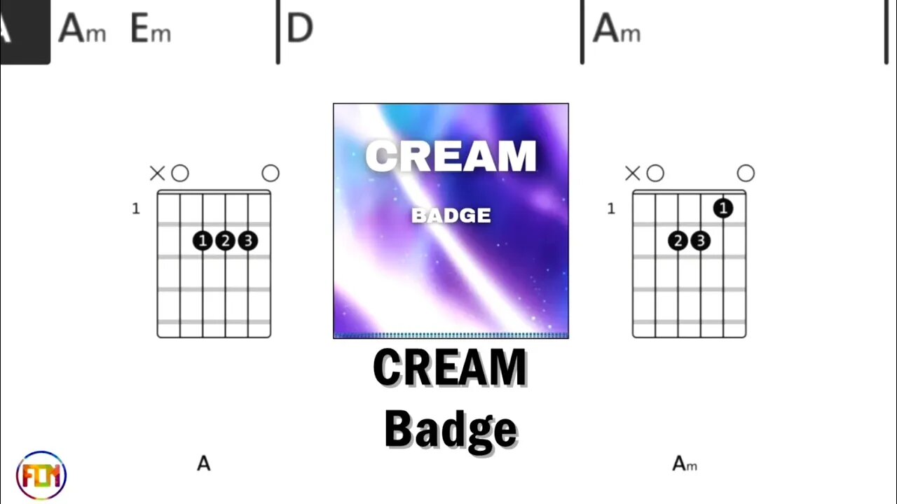 CREAM Badge - Guitar Chords & Lyrics HD