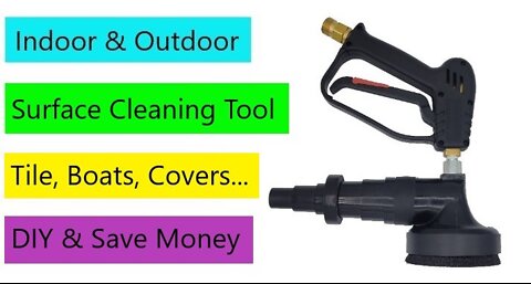 Surface Cleaning Attachment, Pressure Power Washing & Wet Vacuum Accessory, For Indoor & Outdoor Use