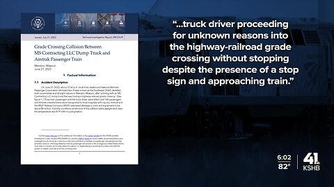 NTSB: Deadly 2022 Amtrak train derailment in Mendon caused by truck driver, crossing's design