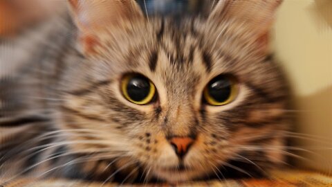 Fluffy kitten with very cute short paws 😍