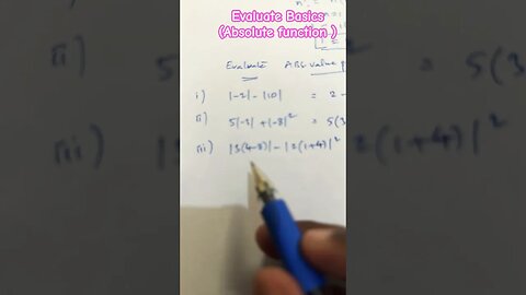 Basic Evaluating Absolute value problem ✍️🪡 #youtubeshorts #mathtrick