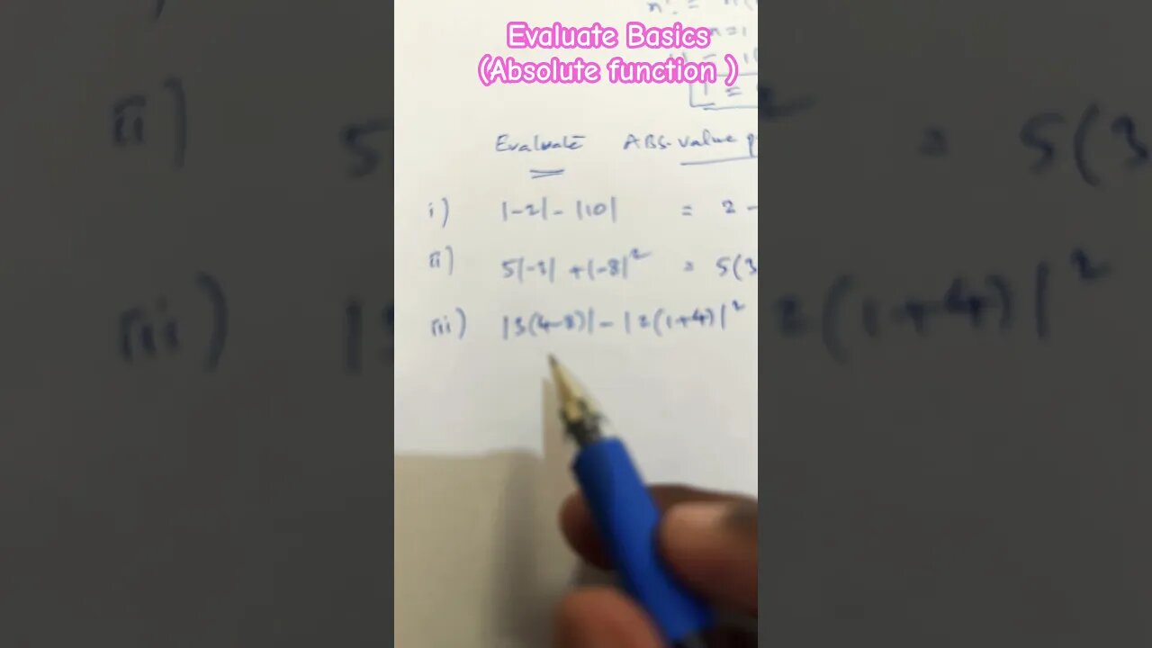 Basic Evaluating Absolute value problem ✍️🪡 #youtubeshorts #mathtrick