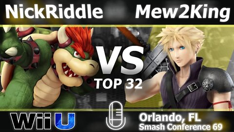 VS|NickRiddle (Bowser) vs. MVG FOX|Mew2King (Cloud) - Top 32 Smash Wii U - SC:69