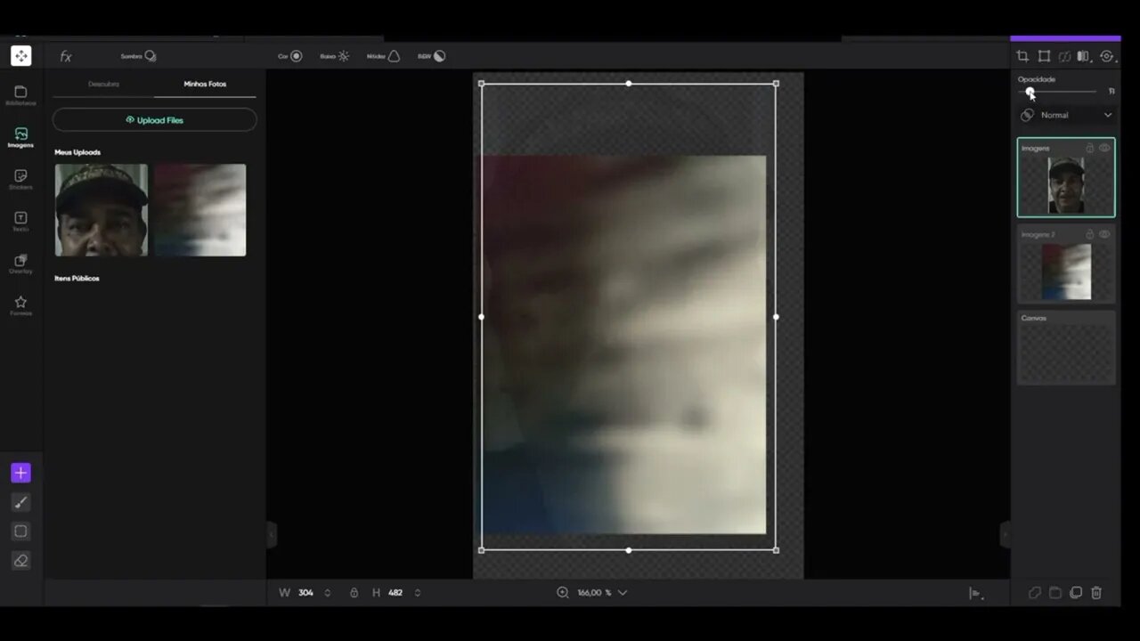 Comparativo entre foto real e transimagem