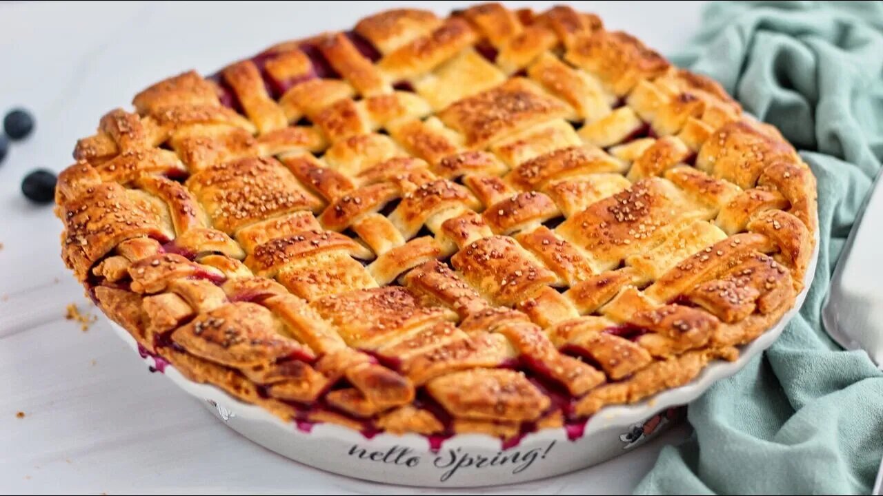 Gluten Free Lattice Top Blueberry Pie