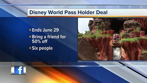 Disney passholders can bring friends for 50 percent off ticket price