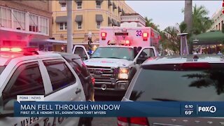 Man fell through window on First Street bar