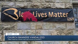 Three Denver churches 'Black Lives Matter' banners vandalized and stolen