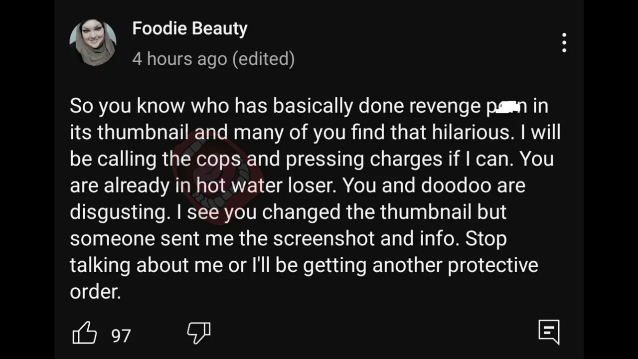 Foodie Beauty Community Post Response To Nader's Thumbnail With Sound