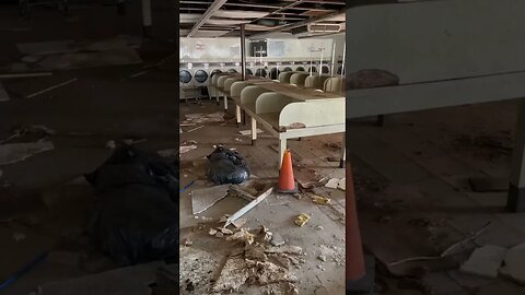 Abandoned laundromat before and after