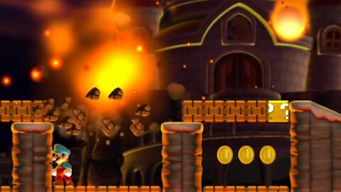 Peach's Castle-1 Meteor Moat and Secret Exit (All Star Coins) New Super Mario Bros U Deluxe