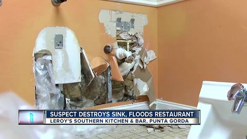 Suspect Destroys Sink, Floods Restaurant