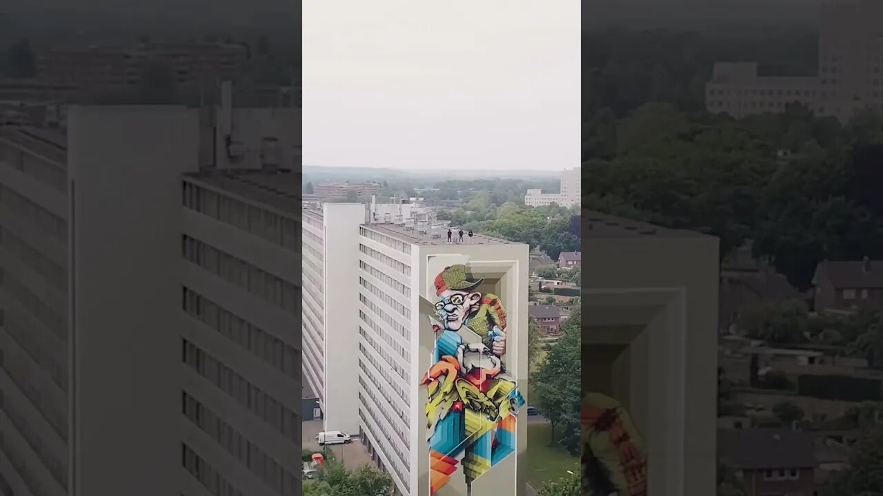 MESMERIZING GIGANTIC STREET ART MURAL 😱 #streetart #mural #shorts