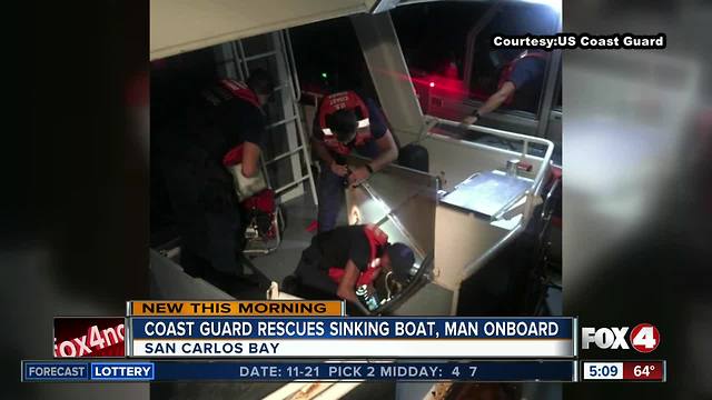 Coast Guard rescues man and boat off San Carlos Bay