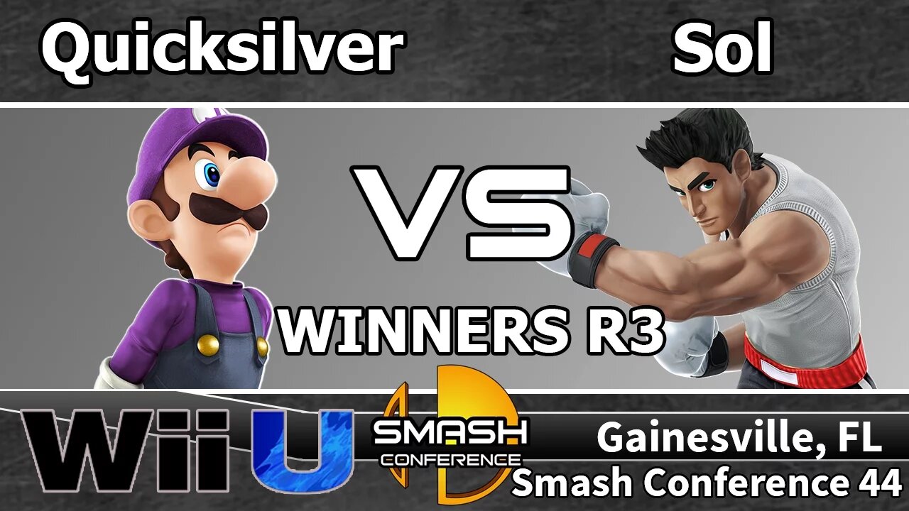 Quiksilver (Luigi) vs. MVG|Sol (Little Mac) - SSB4 Winners R3 - SC44