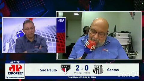 NILSON CÉSAR E FLÁVIO PRADO REAGINDO à GOLEADA DO SÃO PAULO SOBRE O SANTOS SÃO PAULO 4X1 SANTOS